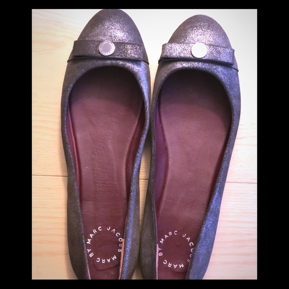 Marc Jacobs Dark Silver Bronze Ballerina